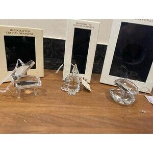 3 Vintage Dillard's Trimmings Crystal Ornaments